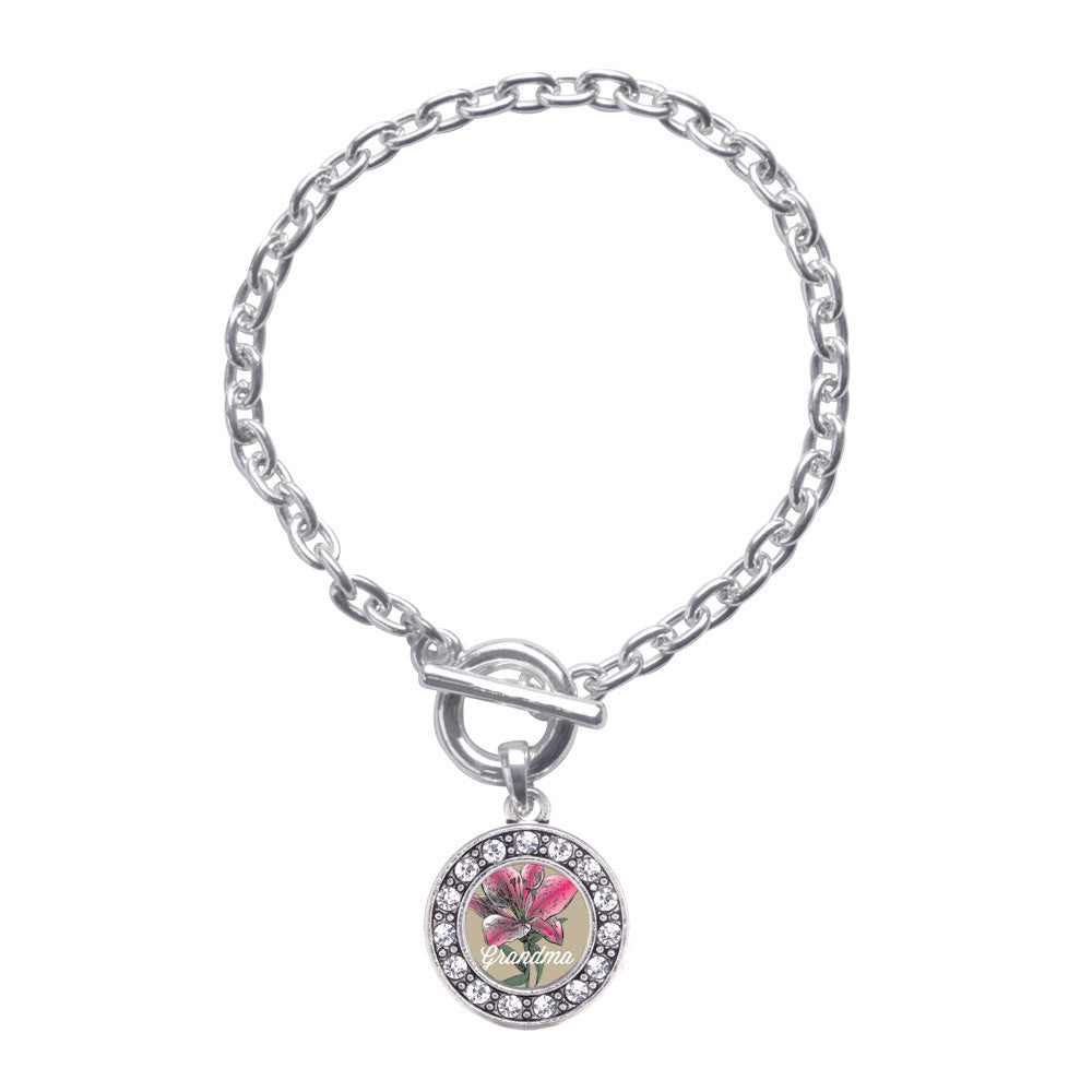 Grandma Lily Flower Circle Charm