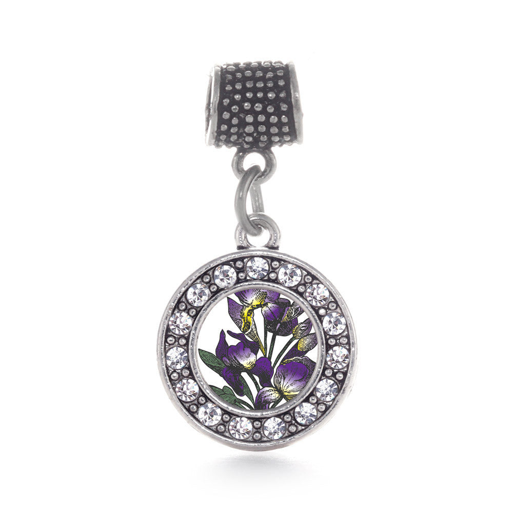 Iris Flower Circle Charm