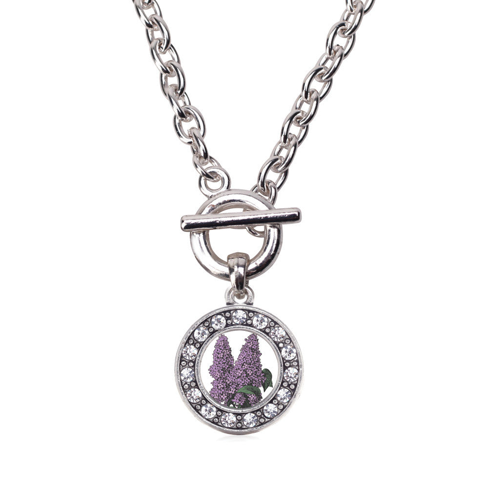 Lilac Flower Circle Charm