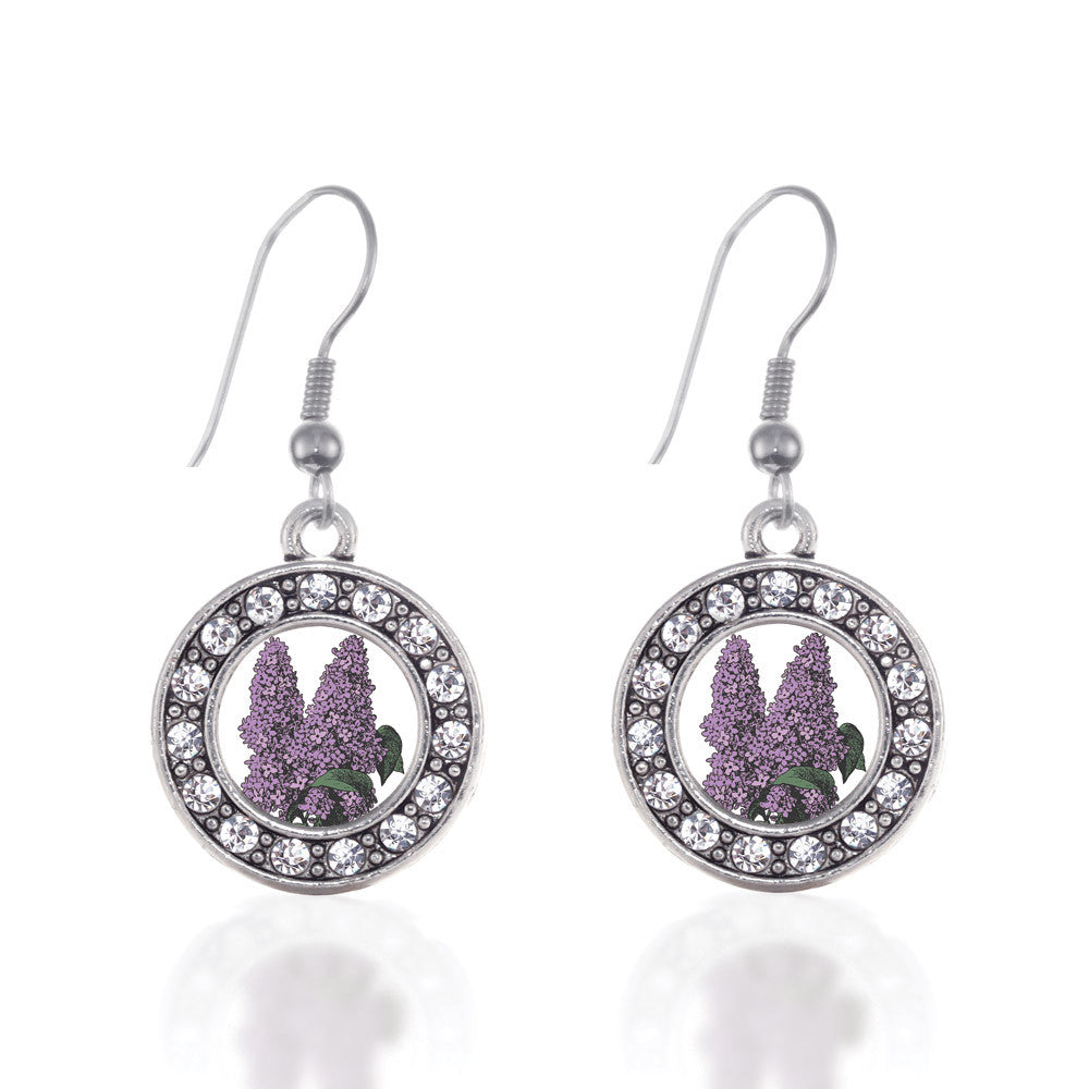 Lilac Flower Circle Charm