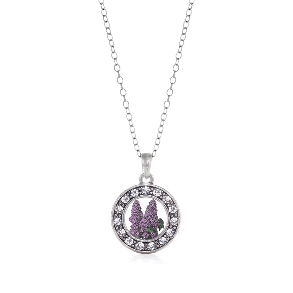 Lilac Flower Circle Charm