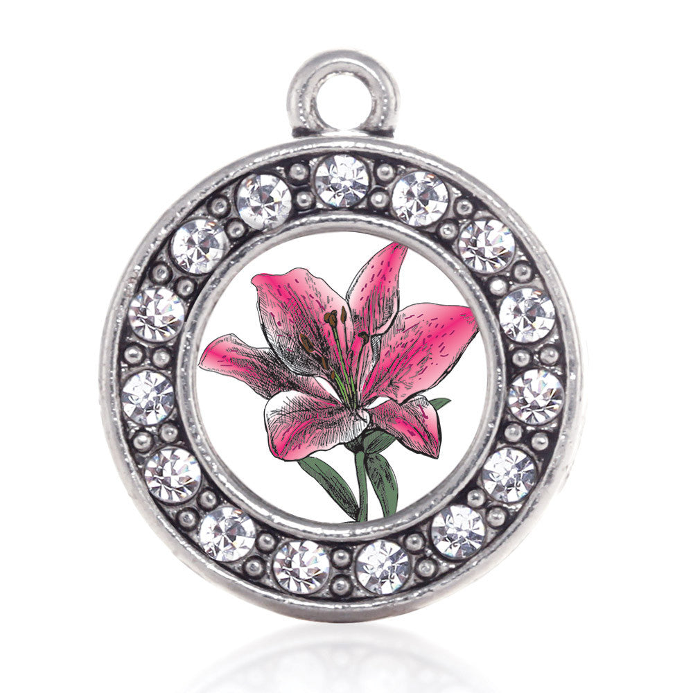 Lily Flower Circle Charm