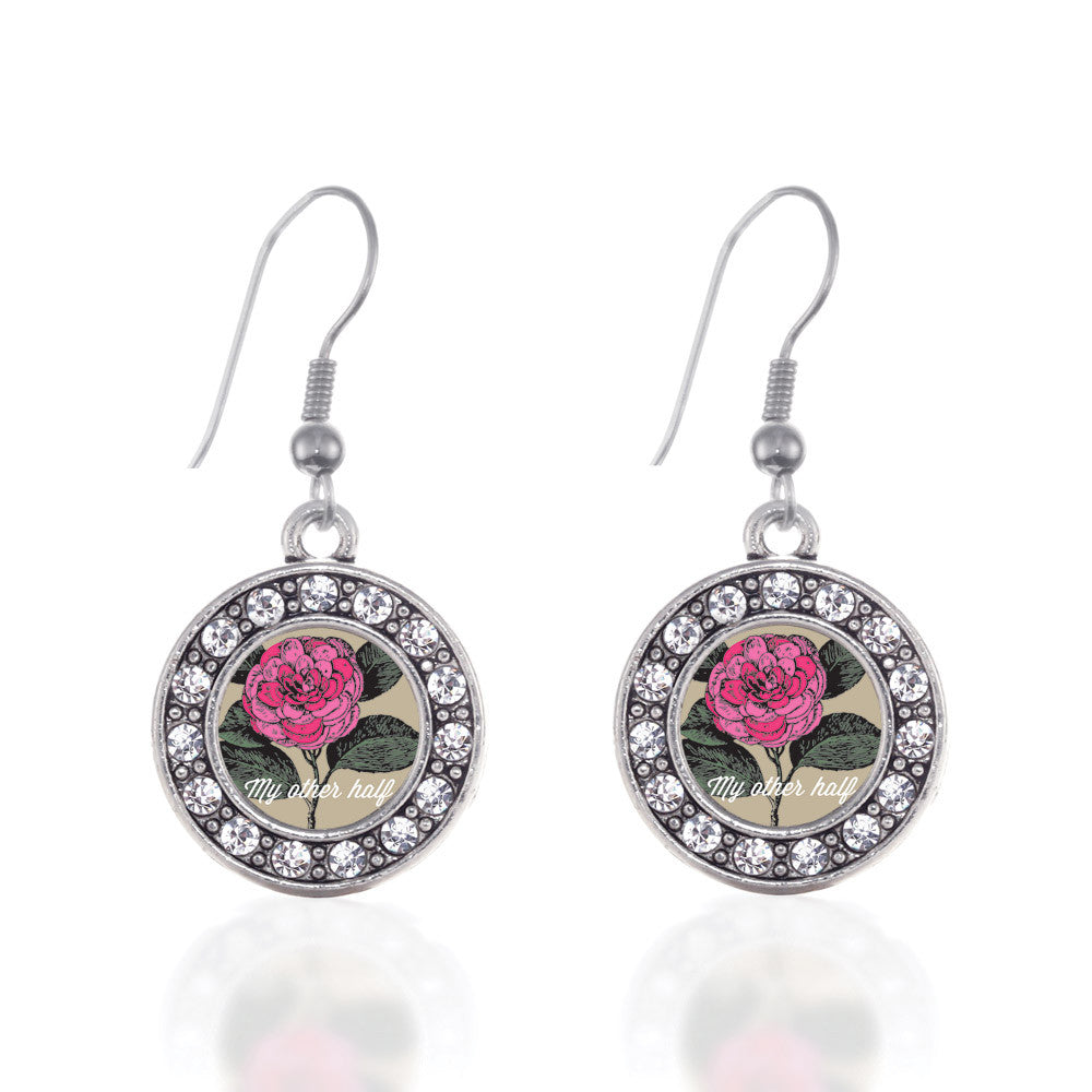 My Other Half Camellia Flower Circle Charm