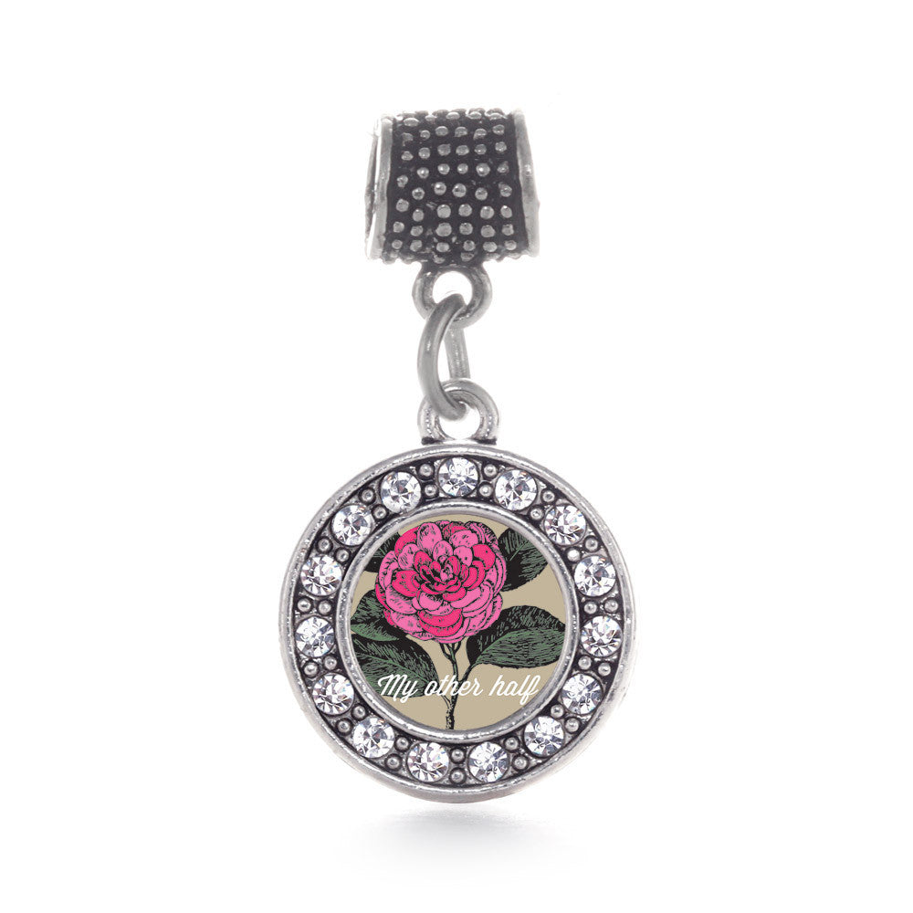 My Other Half Camellia Flower Circle Charm
