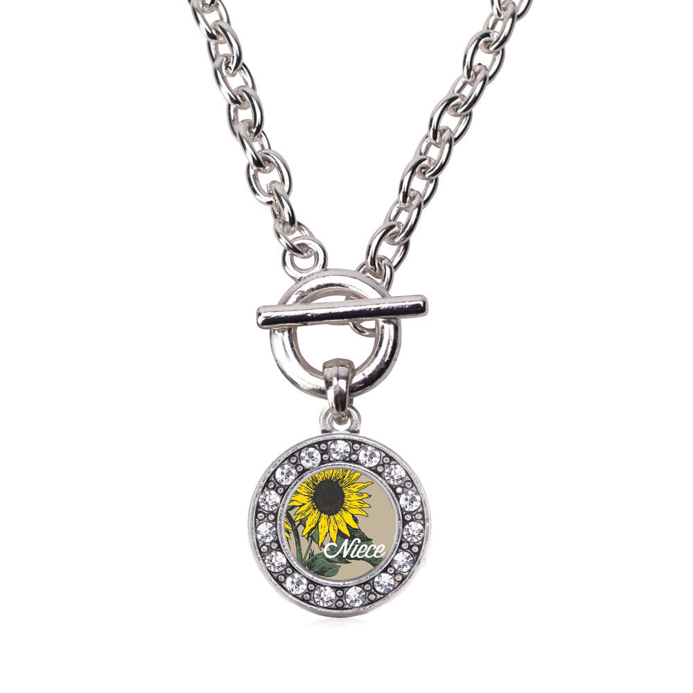 Niece Sunflower Circle Charm