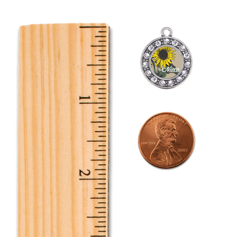 Niece Sunflower Circle Charm