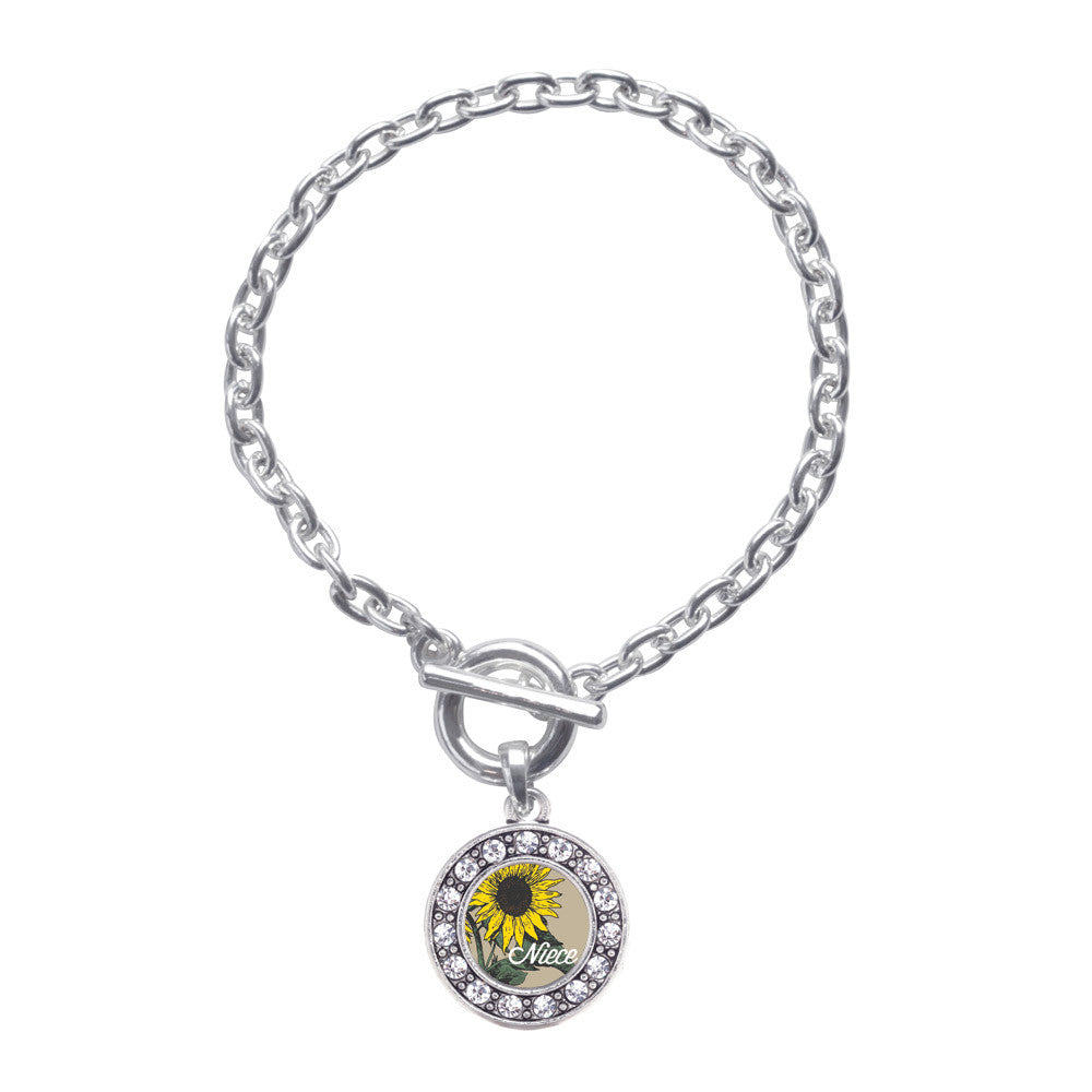 Niece Sunflower Circle Charm