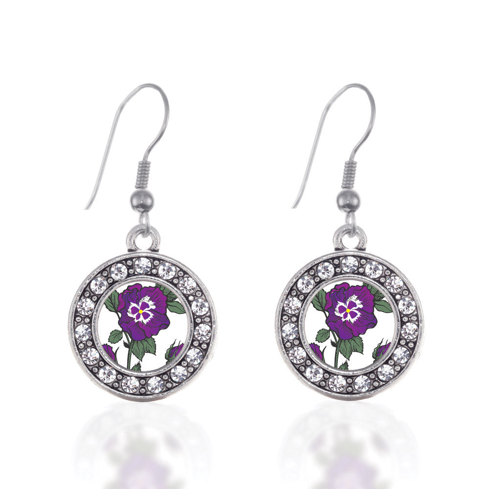 Pansy Flower Circle Charm