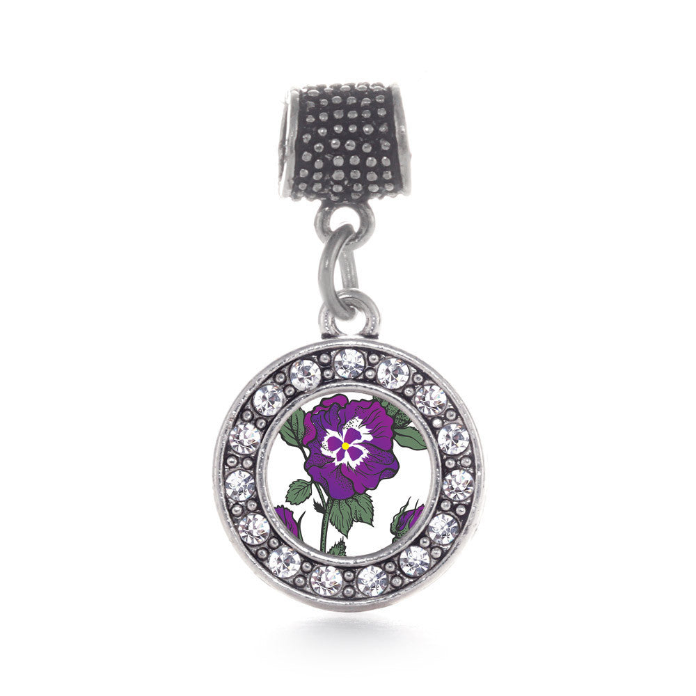 Pansy Flower Circle Charm