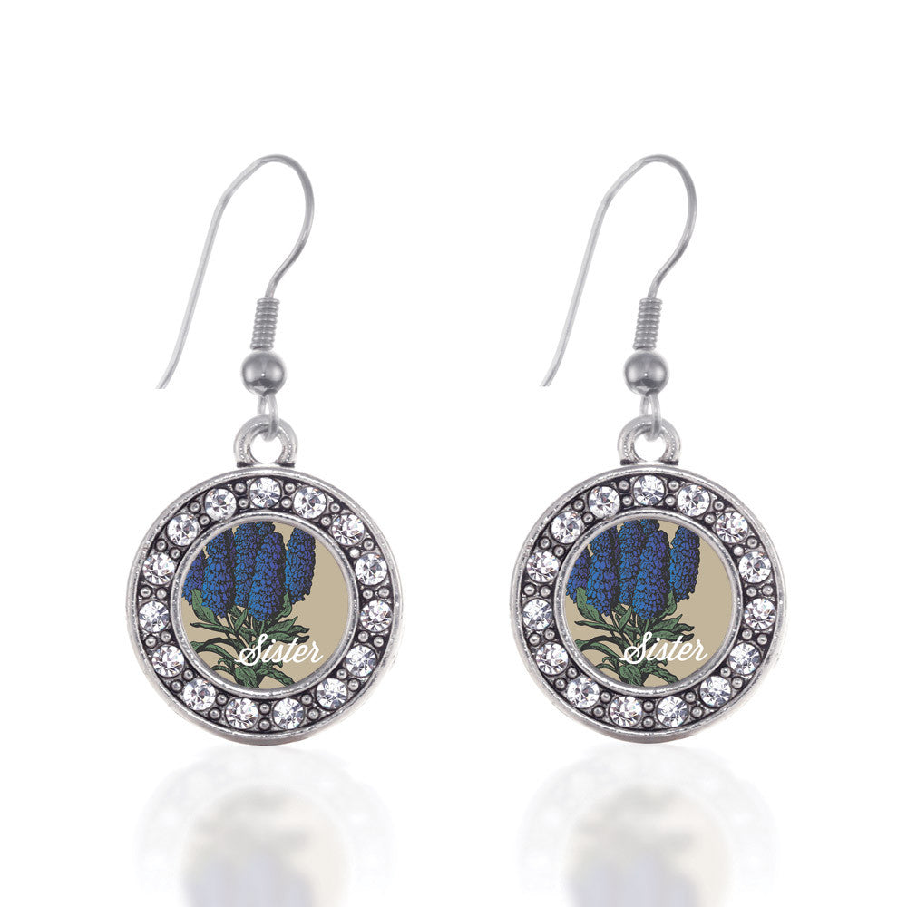 Sister Delphinium Flower Circle Charm