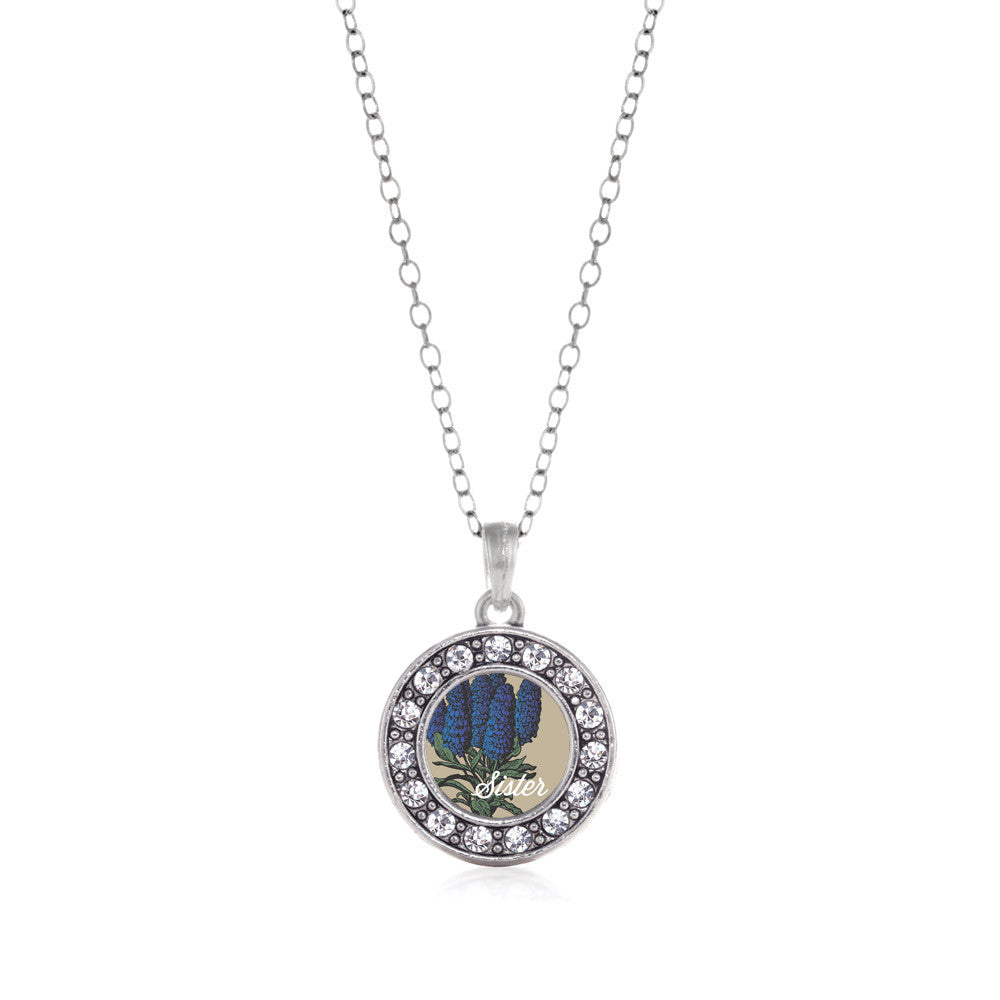 Sister Delphinium Flower Circle Charm