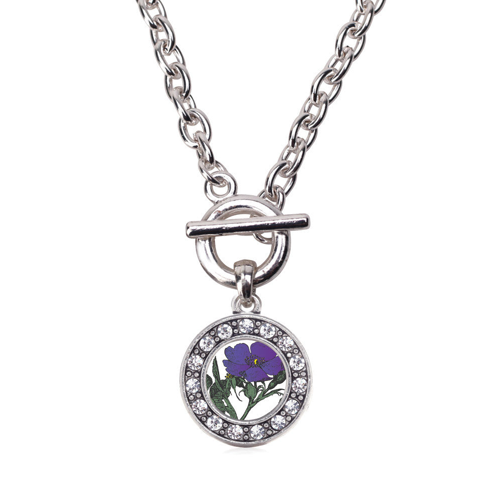 Violet Flower Circle Charm