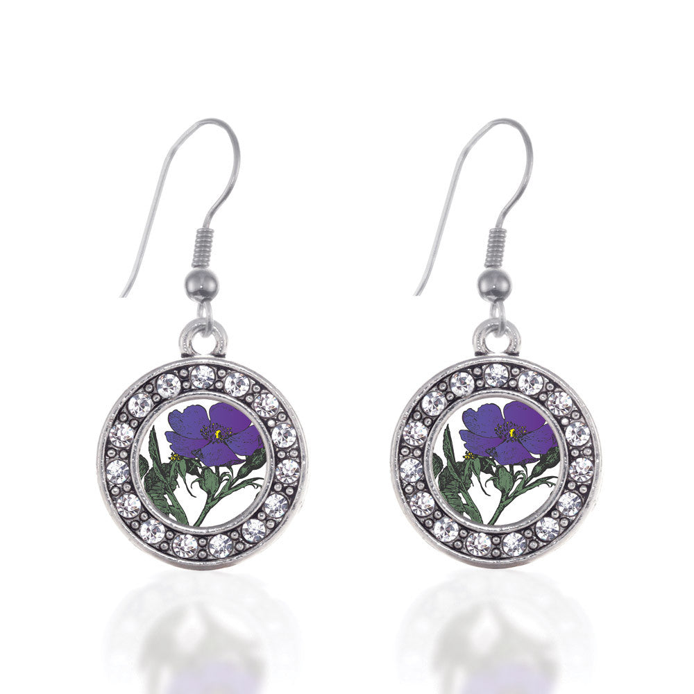 Violet Flower Circle Charm
