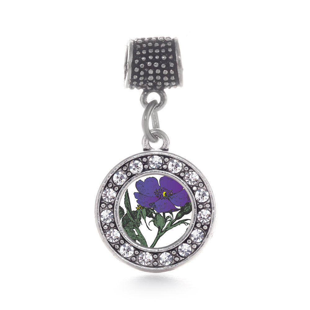 Violet Flower Circle Charm