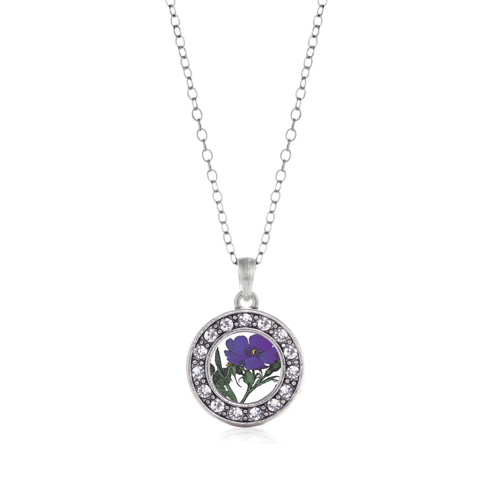 Violet Flower Circle Charm