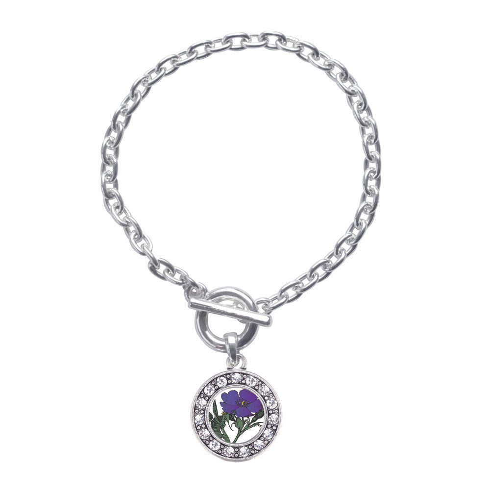 Violet Flower Circle Charm
