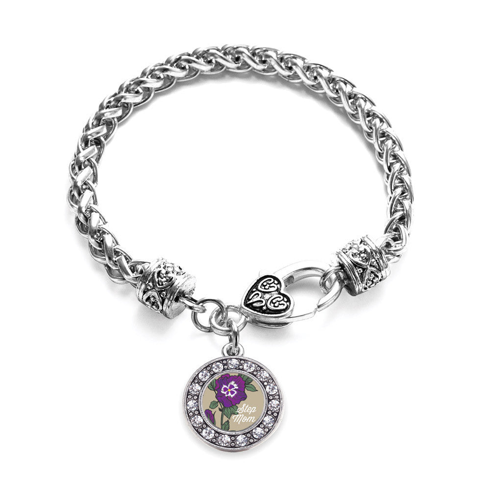 Step Mom Pansy Circle Charm