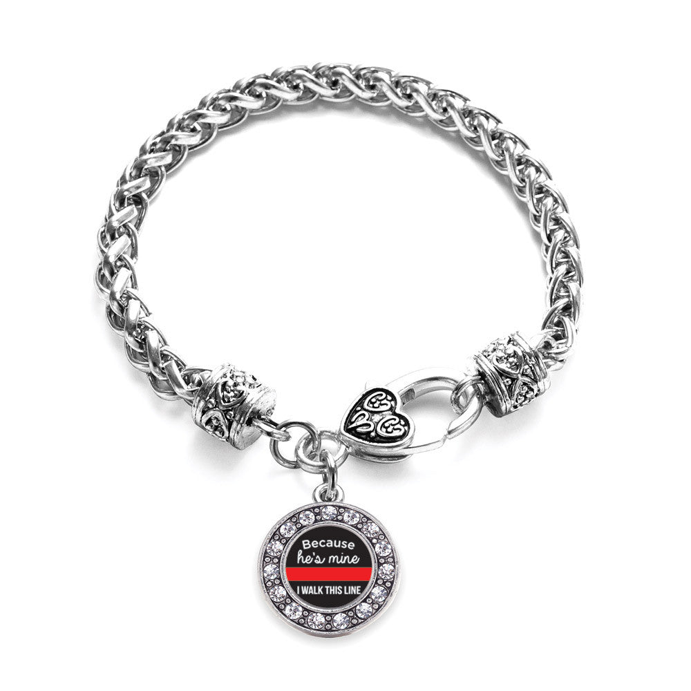 Because He's Mine Red Line Circle Charm