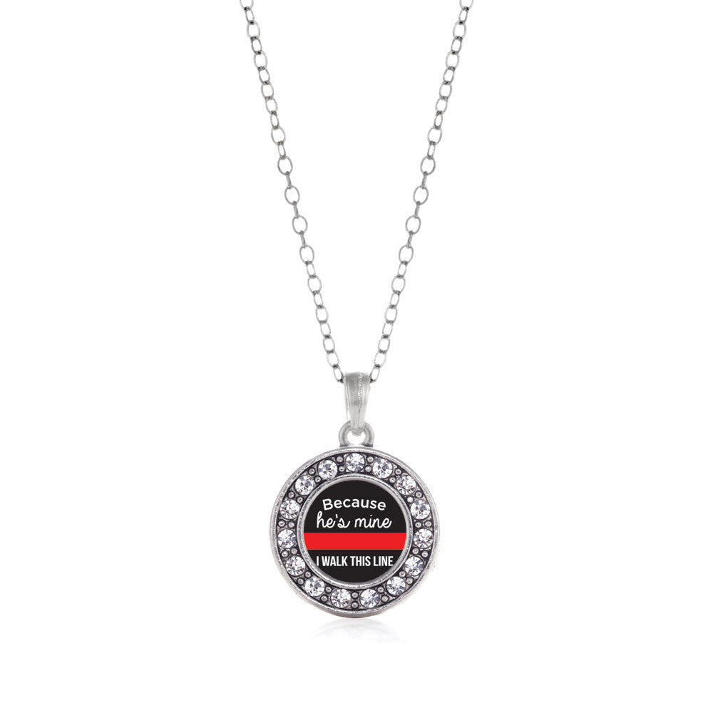 Because He's Mine Red Line Circle Charm