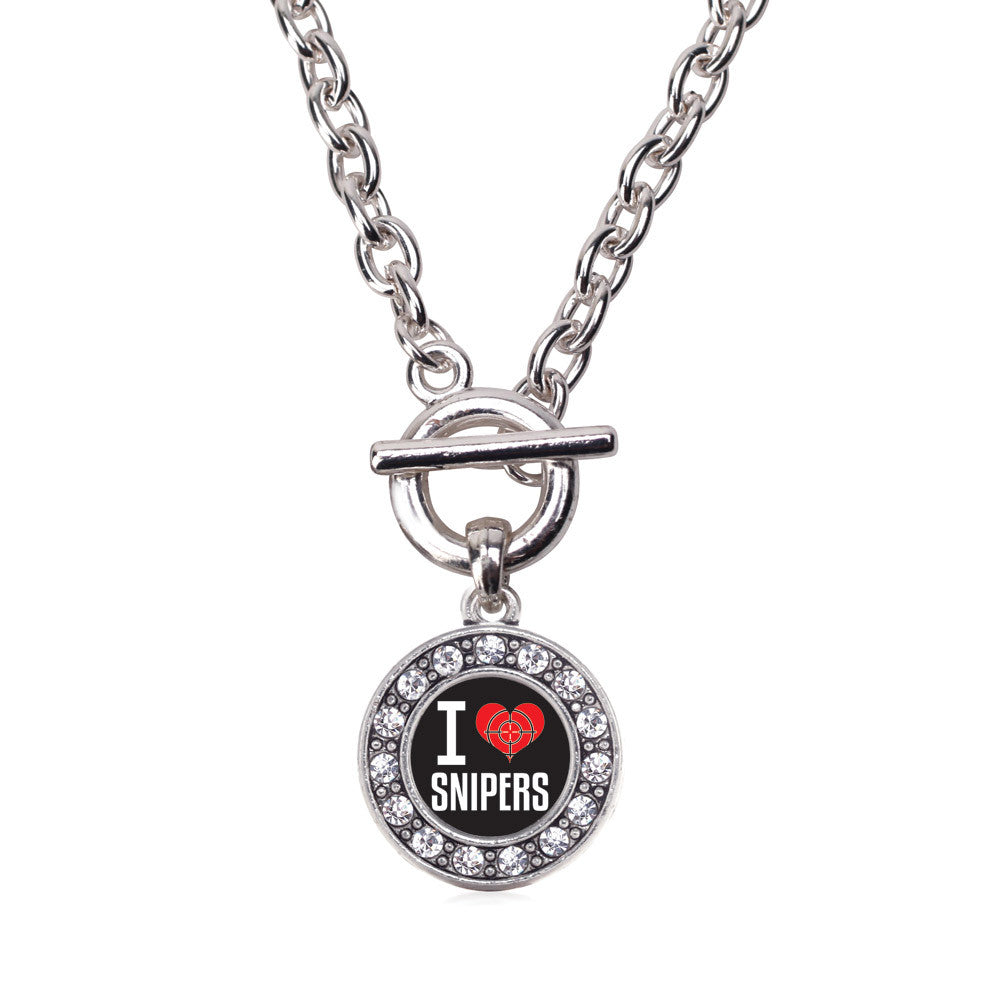 I Love Snipers Circle Charm