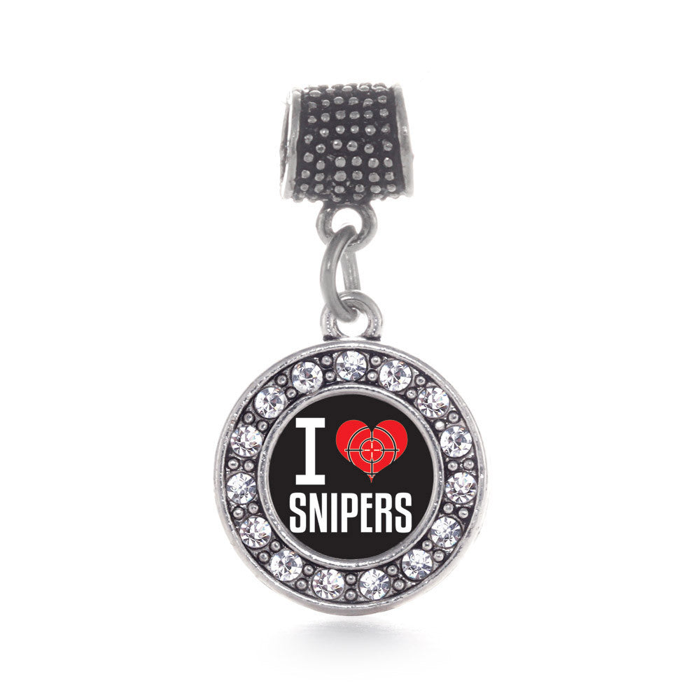 I Love Snipers Circle Charm