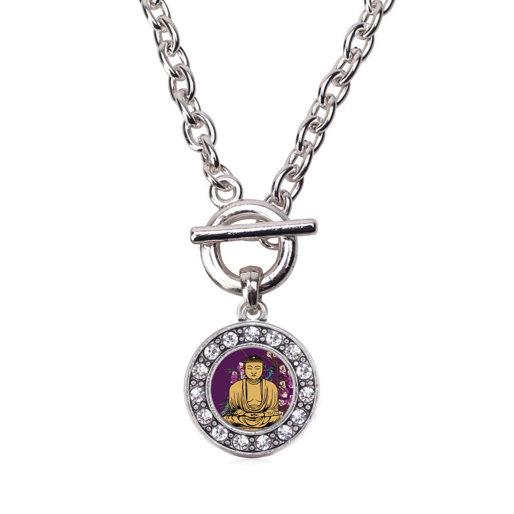 Buddha And Cherry Blossoms Circle Charm