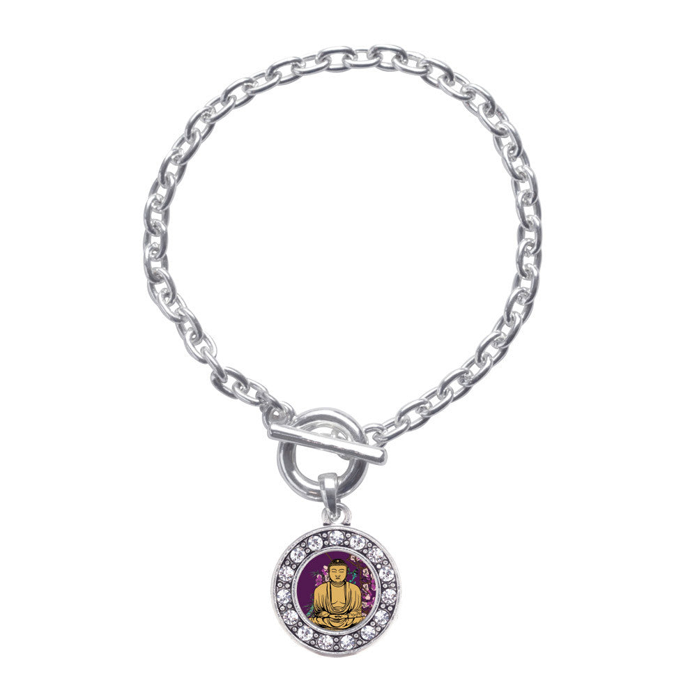 Buddha And Cherry Blossoms Circle Charm