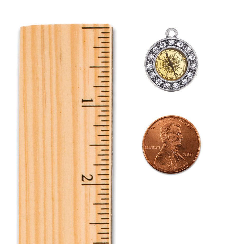 Compass  Circle Charm