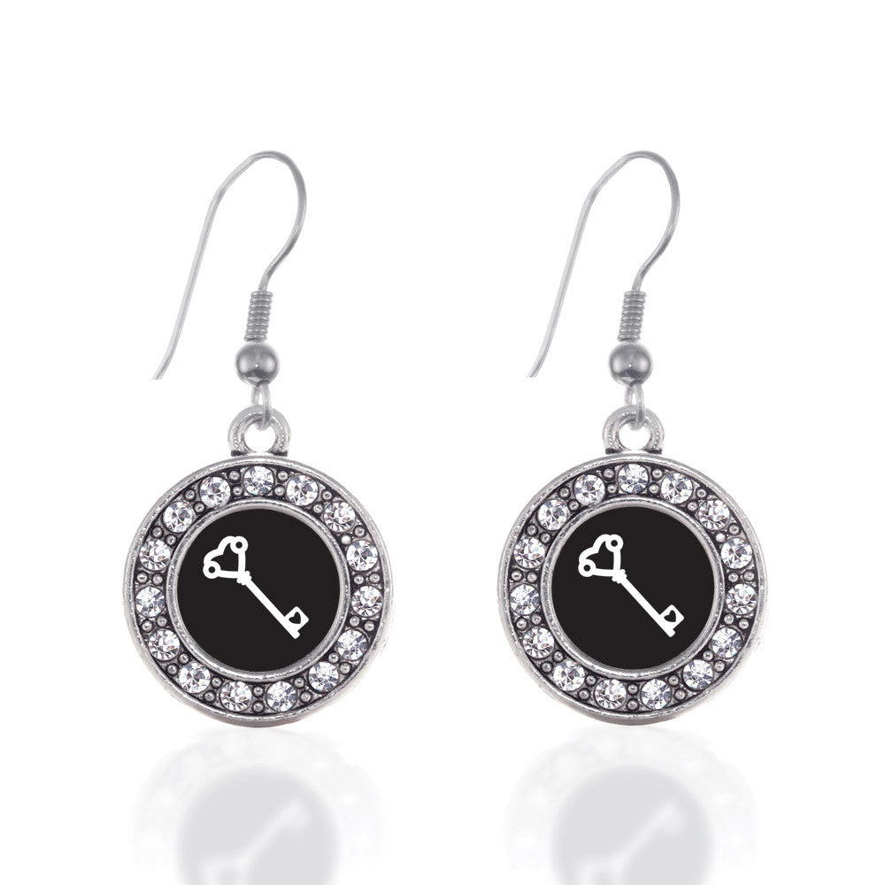 Heart Shaped Key  Circle Charm
