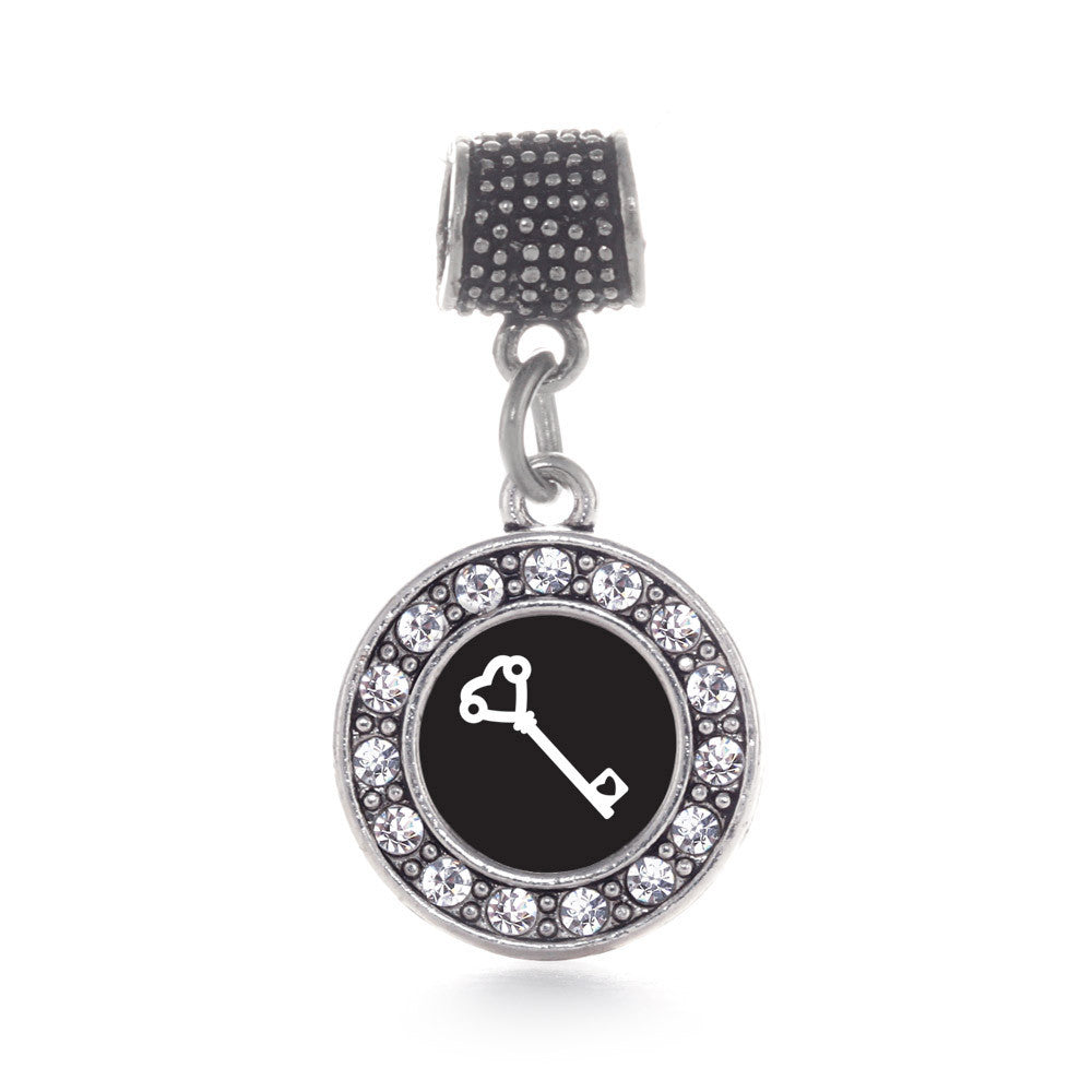 Heart Shaped Key  Circle Charm