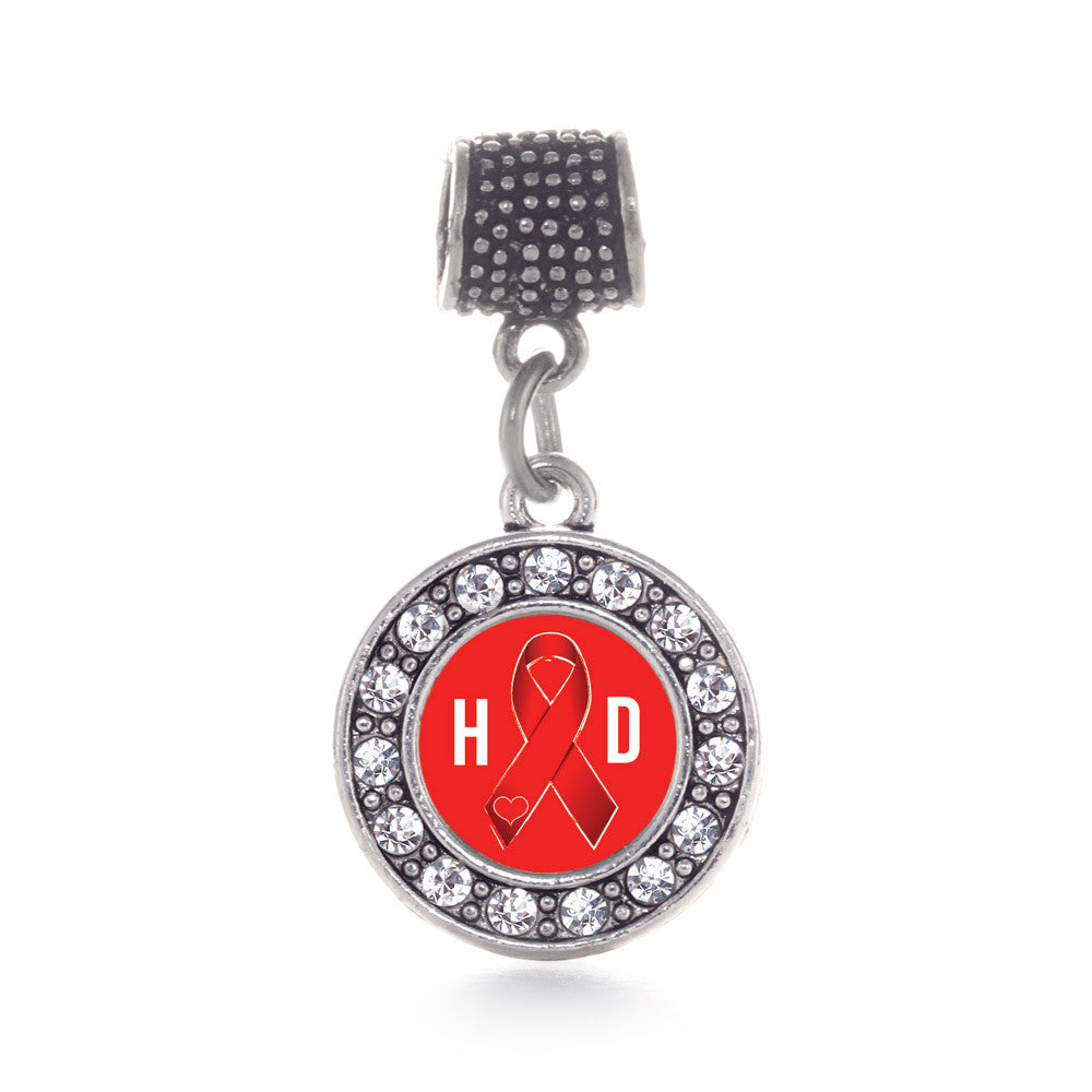 Heart Disease Awareness Ribbon Circle Charm