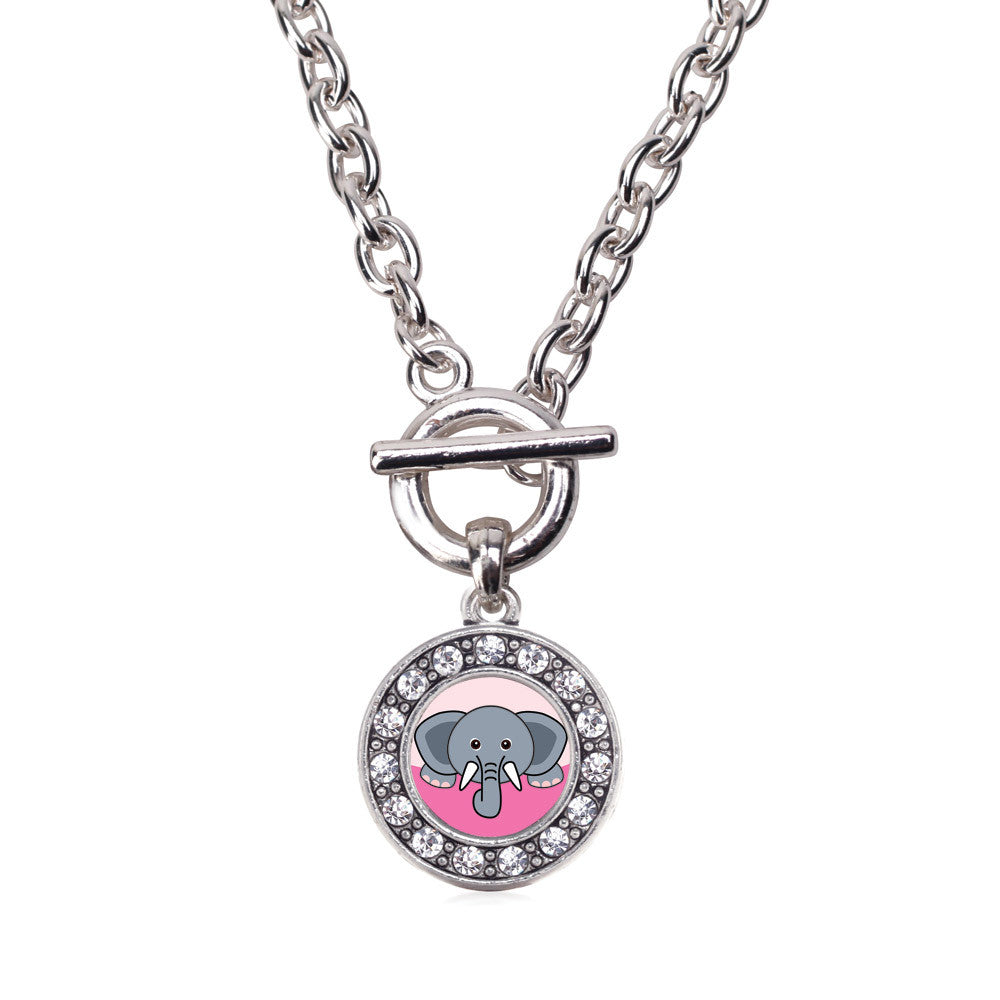 Peeking Elephant Circle Charm