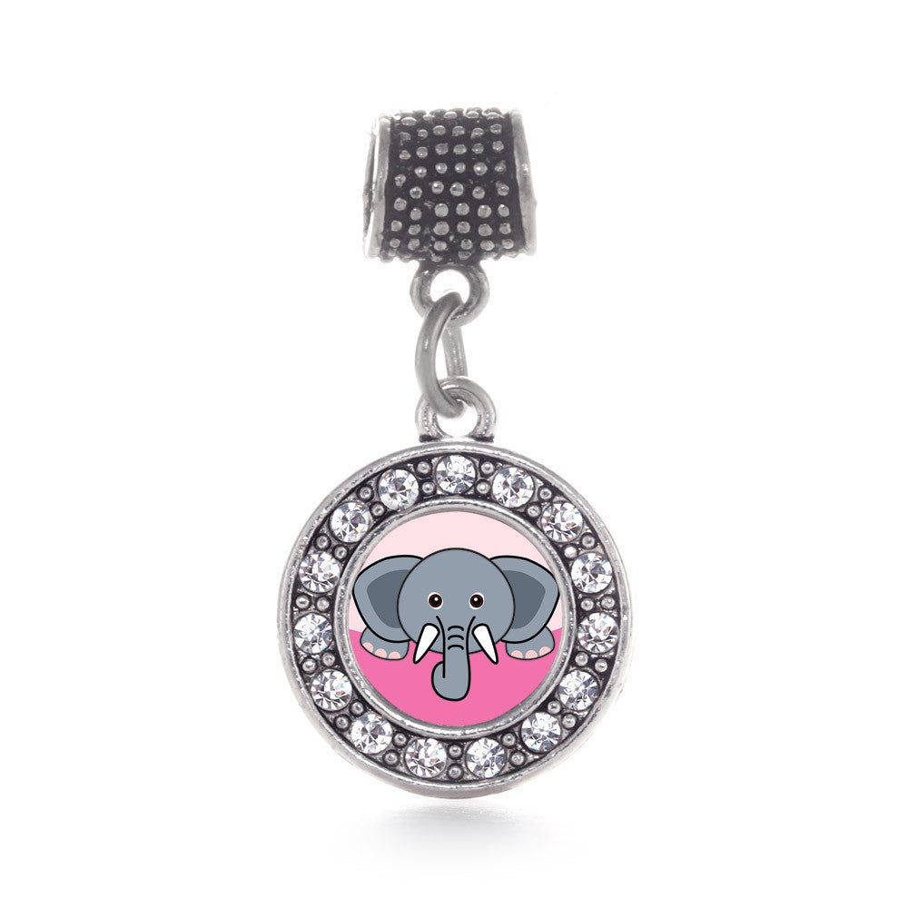 Peeking Elephant Circle Charm