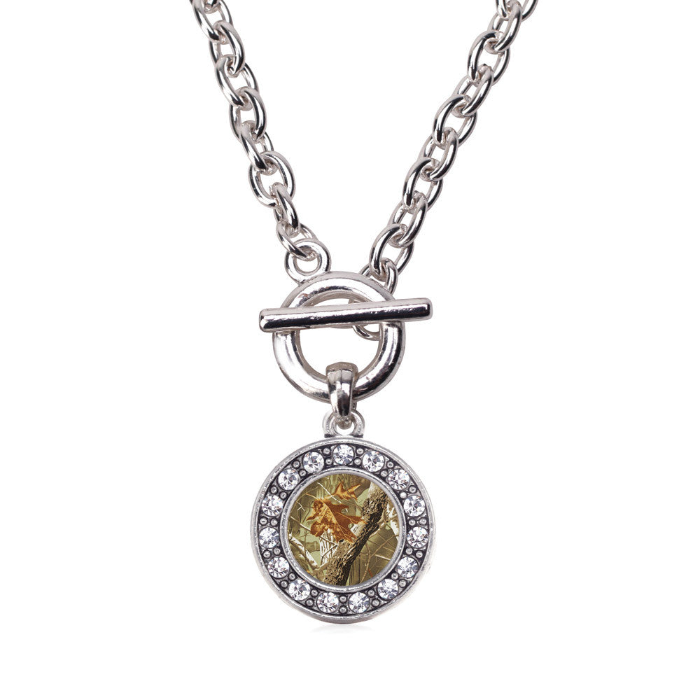 Brown Hunting Pattern Circle Charm