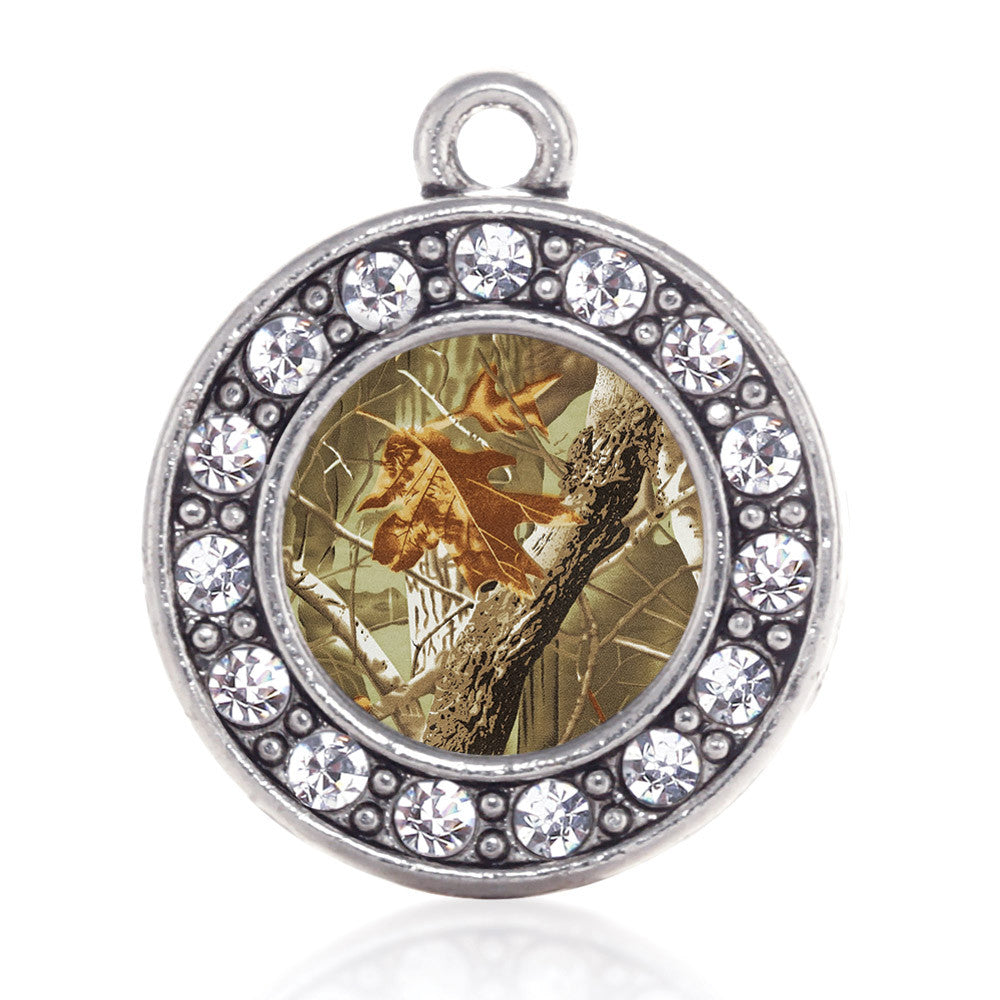 Brown Hunting Pattern Circle Charm