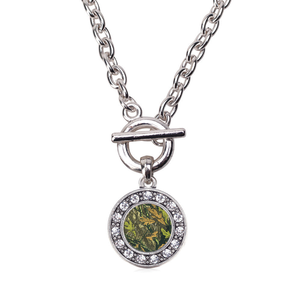 Green Hunting Pattern Circle Charm