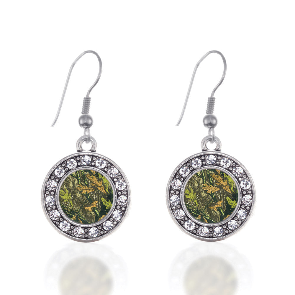 Green Hunting Pattern Circle Charm