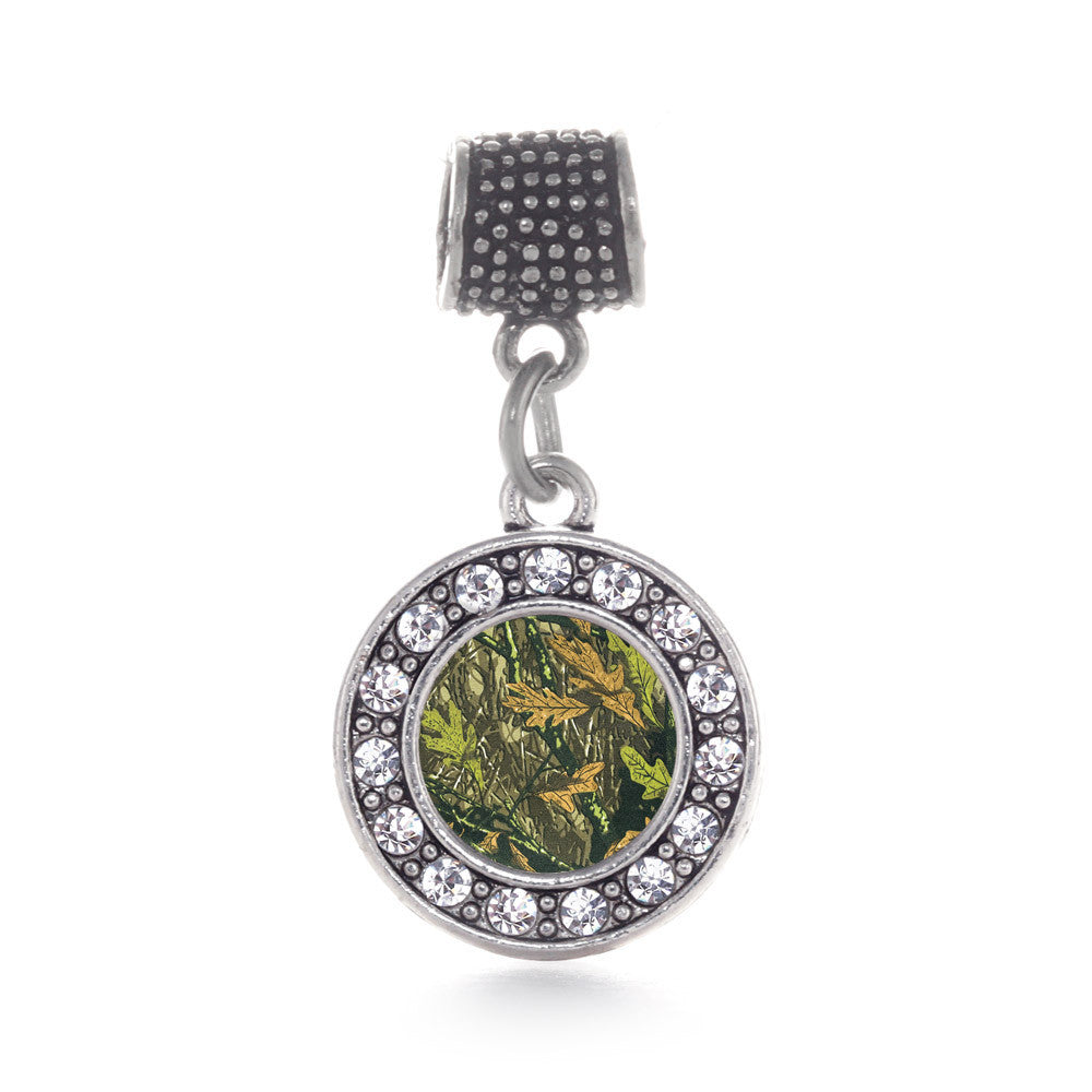 Green Hunting Pattern Circle Charm