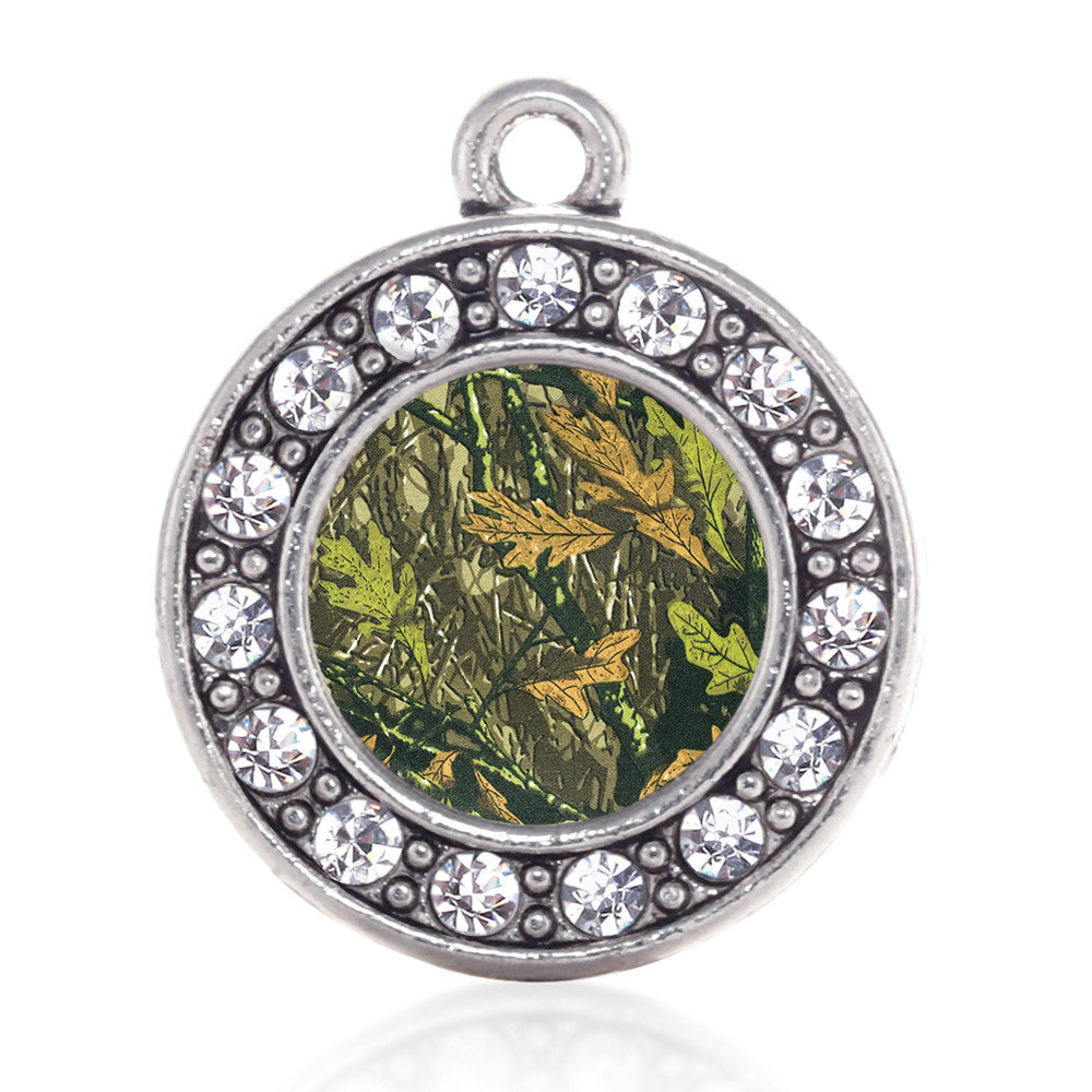 Green Hunting Pattern Circle Charm