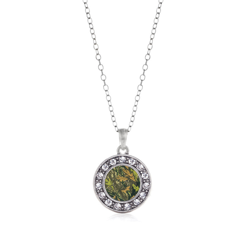 Green Hunting Pattern Circle Charm