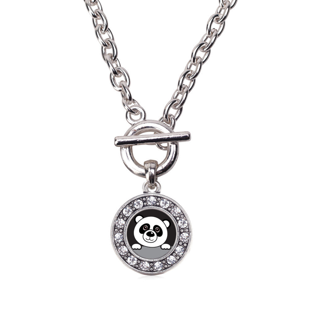 Peeking Panda Circle Charm