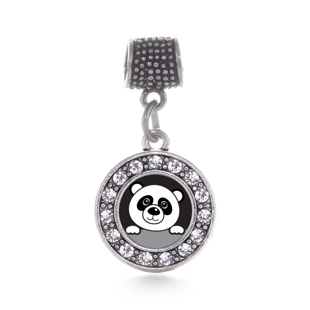 Peeking Panda Circle Charm