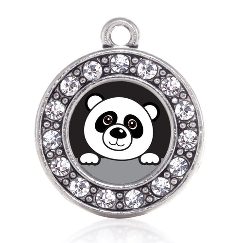 Peeking Panda Circle Charm