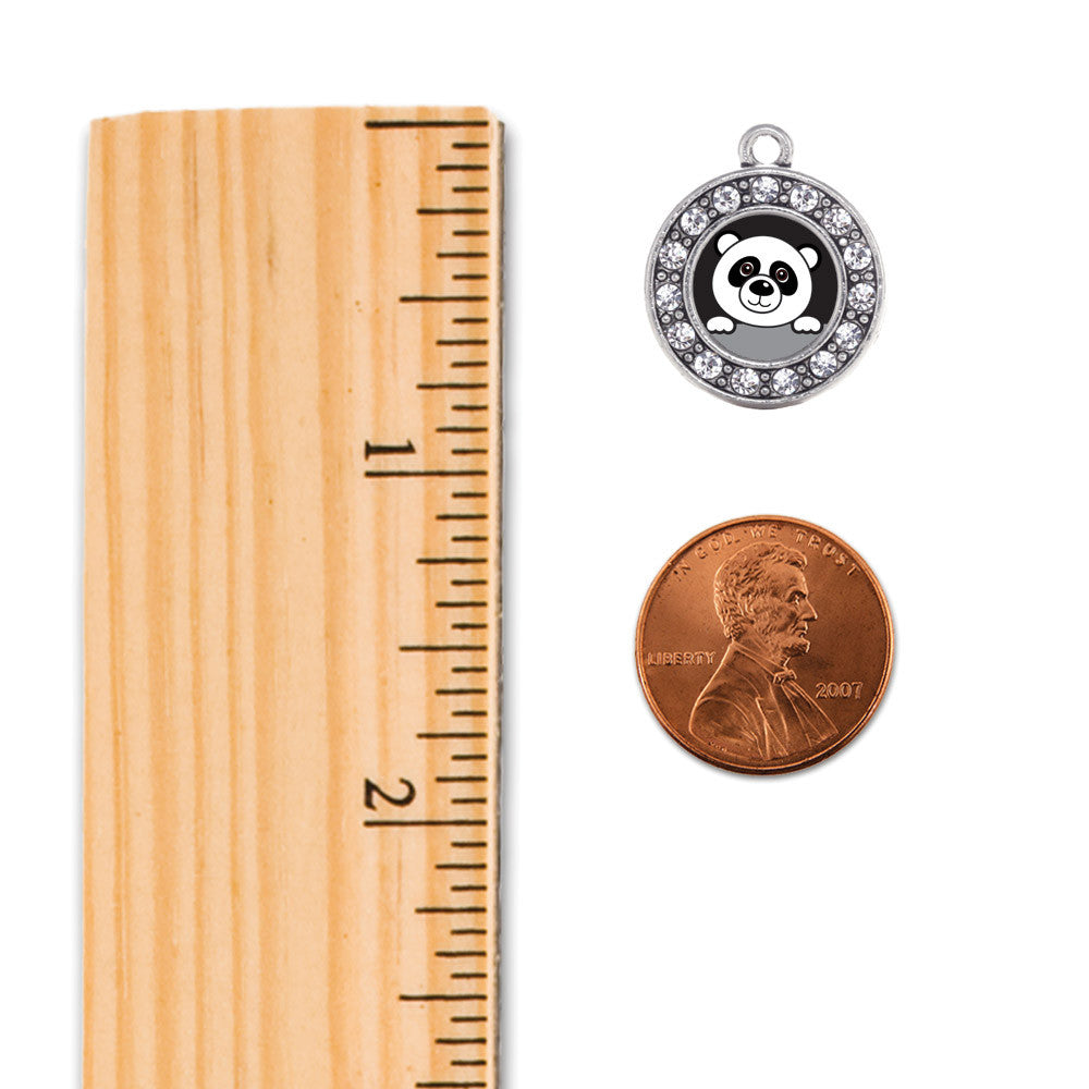 Peeking Panda Circle Charm