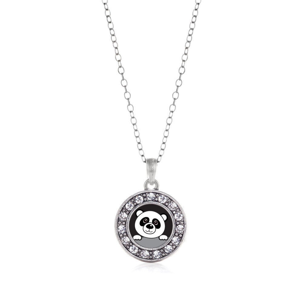 Peeking Panda Circle Charm