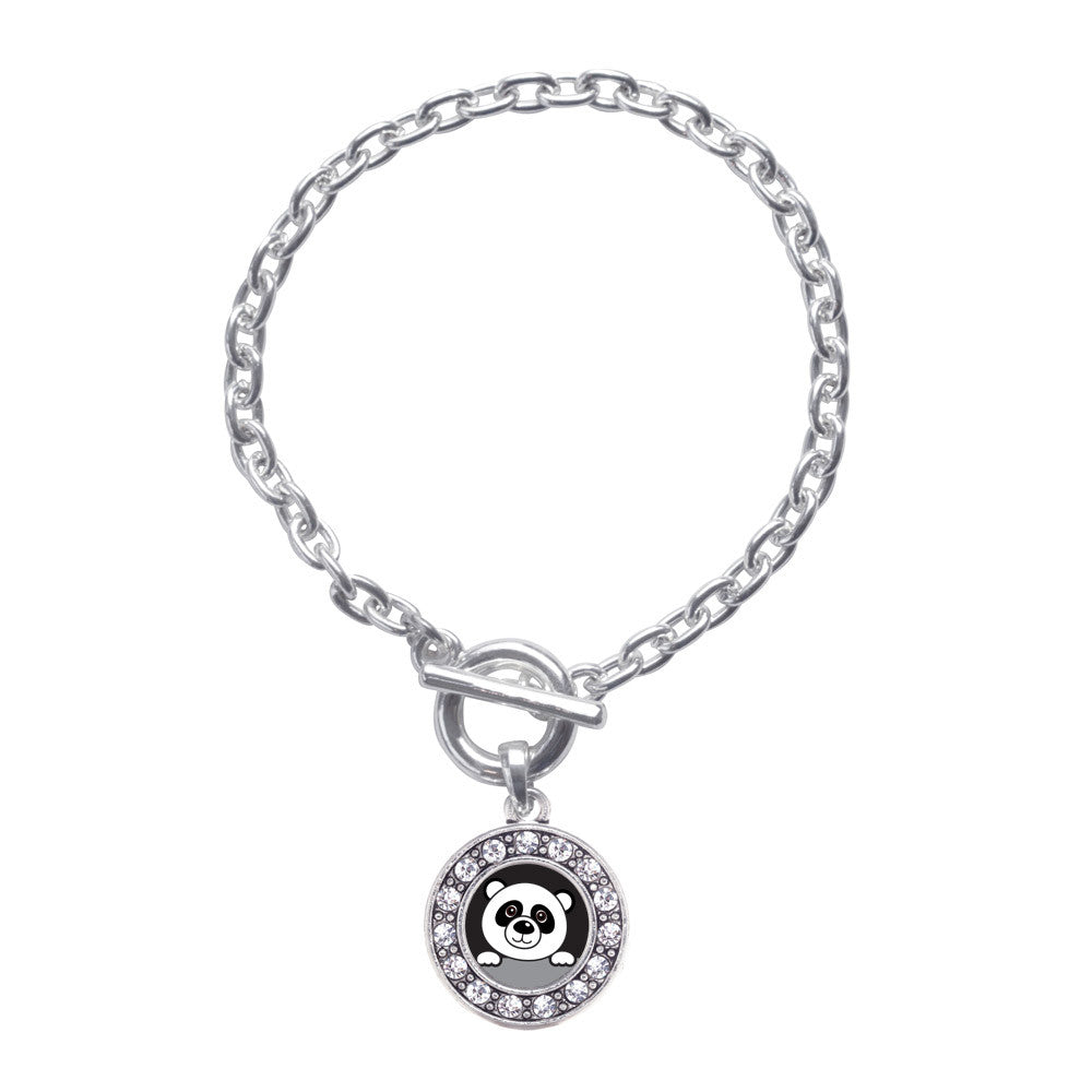 Peeking Panda Circle Charm
