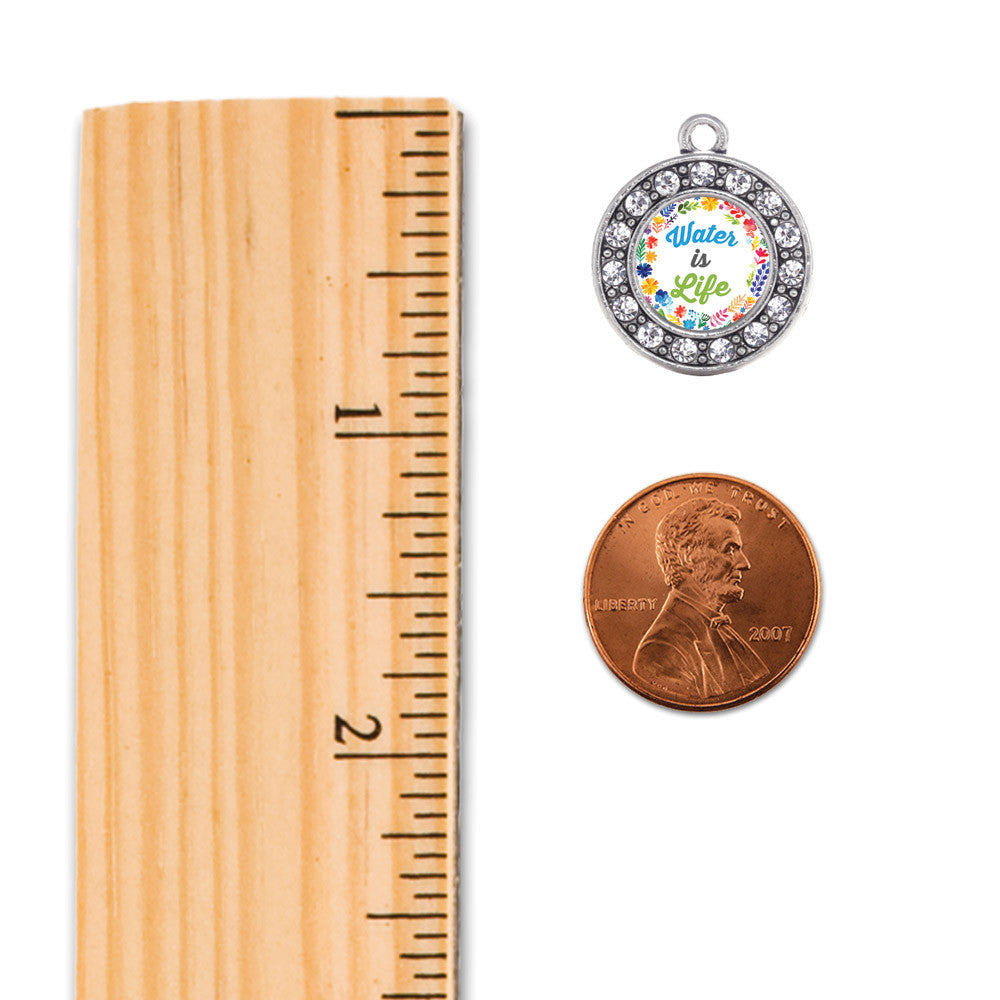 Water Is Life Circle Charm