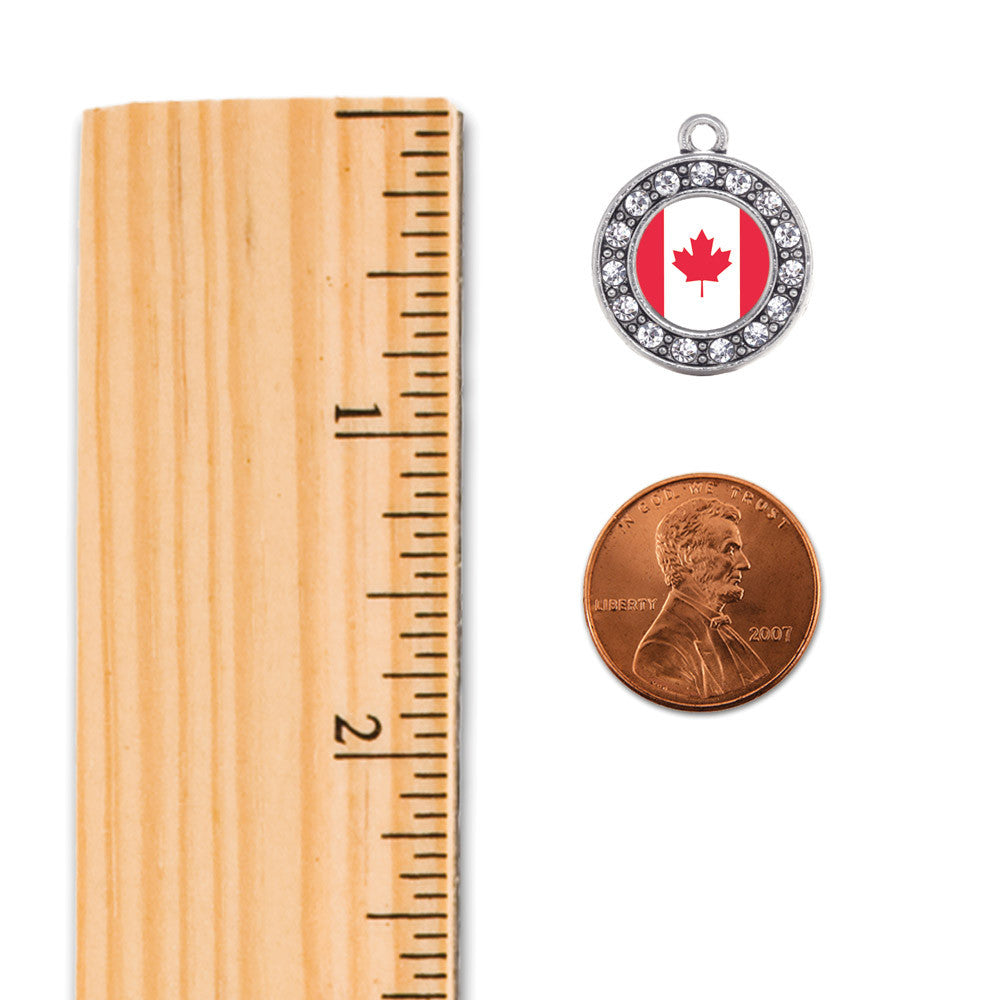 Canadian Flag Circle Charm