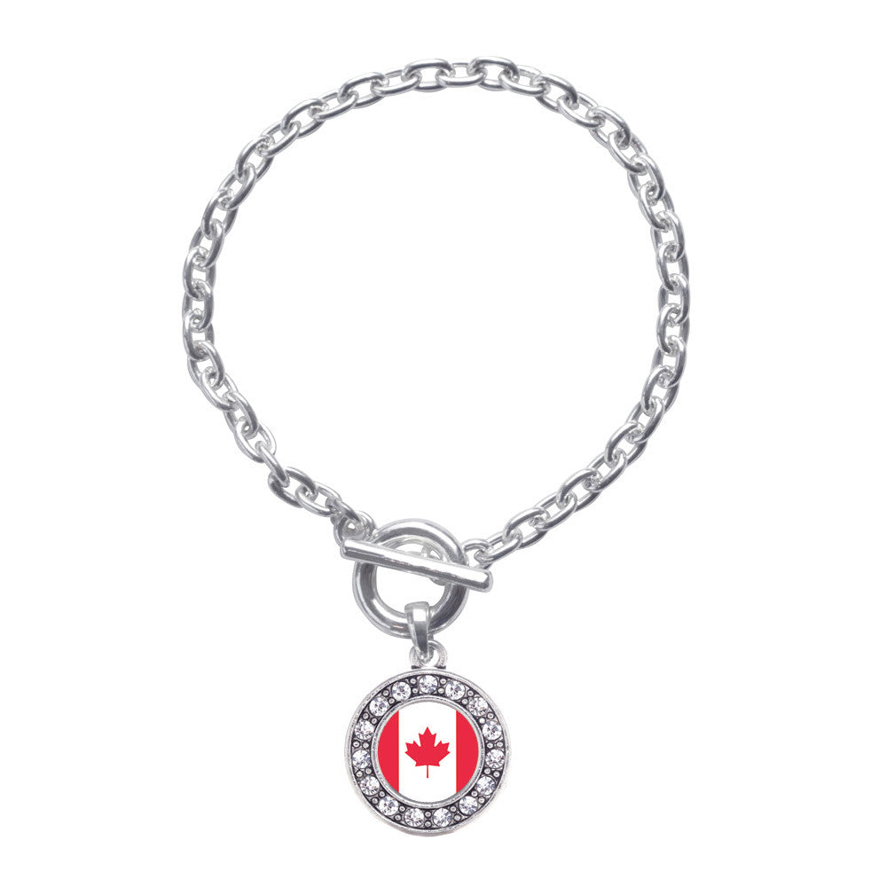 Canadian Flag Circle Charm