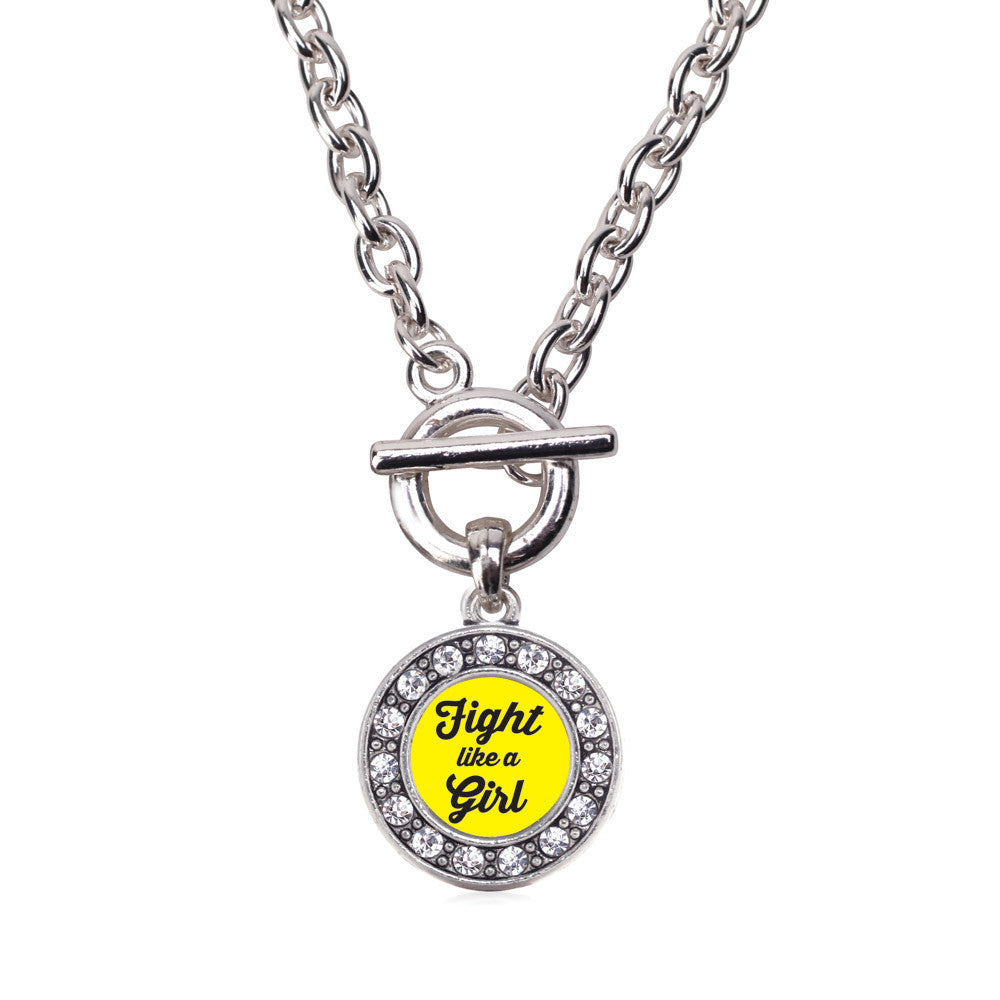 Fight Like A Girl Yellow Ribbon Circle Charm
